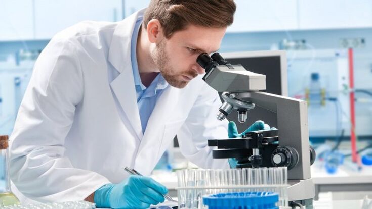 Diagnosis of human parasites under a microscope